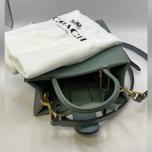 Coach Mini Cashin Tote NWOT crossbody bag purse blue/light blue/sage - Picture 2 of 6